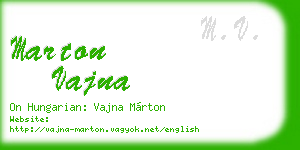 marton vajna business card
