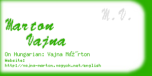 marton vajna business card